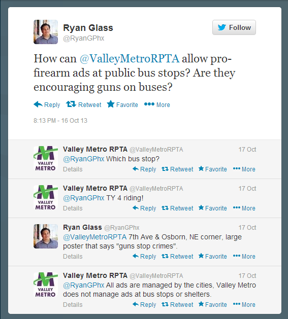 Phoenix Transit bus gun ad tweets